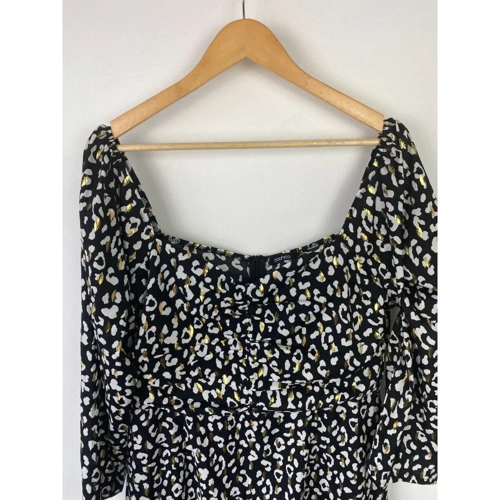 Boohoo Size 18 Women's Dress Cocktail Party Animal Print Knee Length - Picture 2 of 8